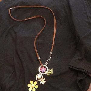 36” necklace on suede with fun charms